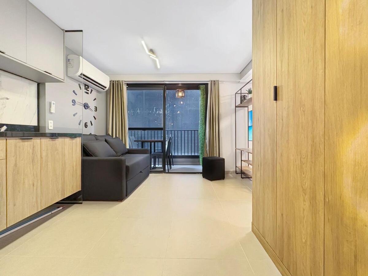 Modern Kitchen Balcony Air Conditioning Apartment Sao Paulo